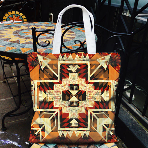 Powwow Store gb nat00022 tribal yellow arrow native american pocket canvas bag