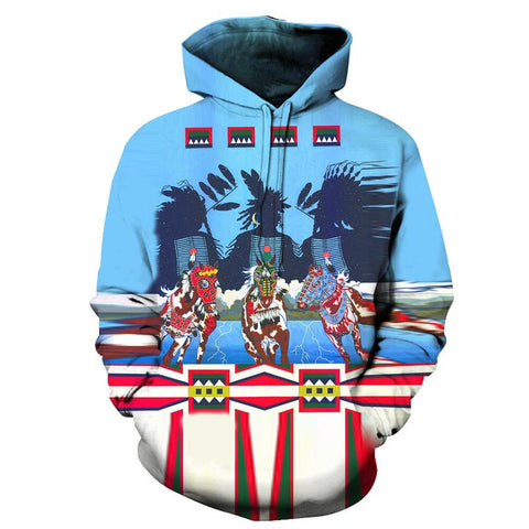 Chieft Riding Horse Native American All Over Hoodie no link - Powwow Store