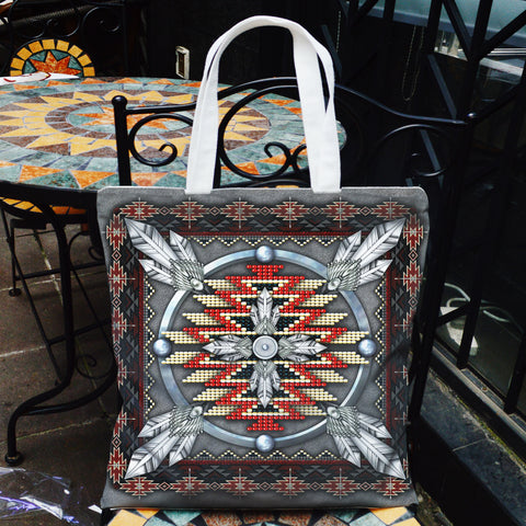 Powwow Store gb nat00023 02 naumaddic arts gray native american pocket canvas bag