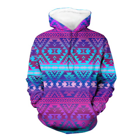 Powwow StoreGBNAT00701 Pattern Color Native 3D Hoodie