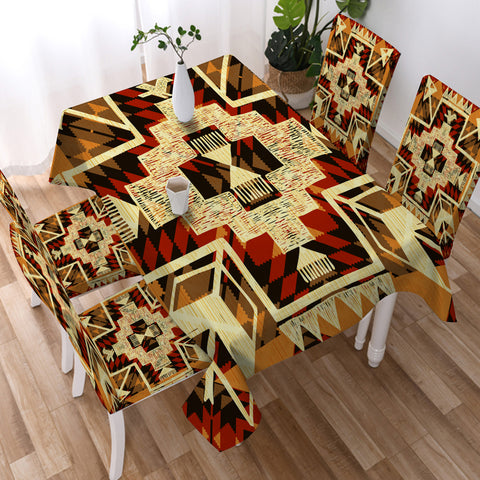 Powwow StoreGBNAT00799 Southwest Yellow Symbol Native Tablecloth