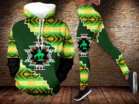 Powwow StoreHLS00110 Pattern Native 3D Hoodie Legging Set