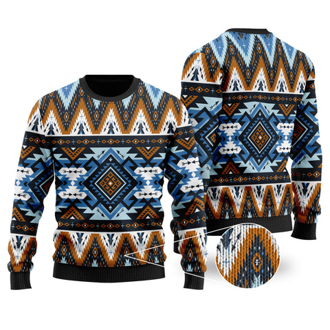 Powwow StoreGBNAT00613 Pattern Native Tribals Sweater