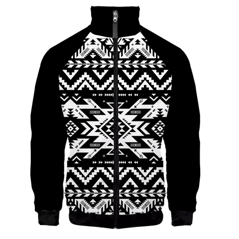 Powwow StoreGBNAT00441 Black Pattern Native American Jacket