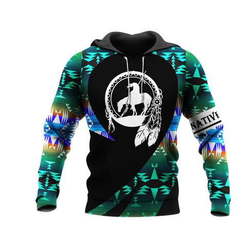 Powwow StoreHD000232 Pattern Native Pride 3D Hoodie