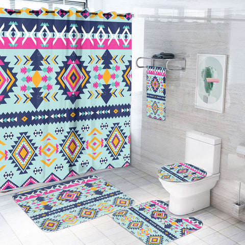 Powwow StoreGBNAT00741 Pattern Native American Bathroom Set