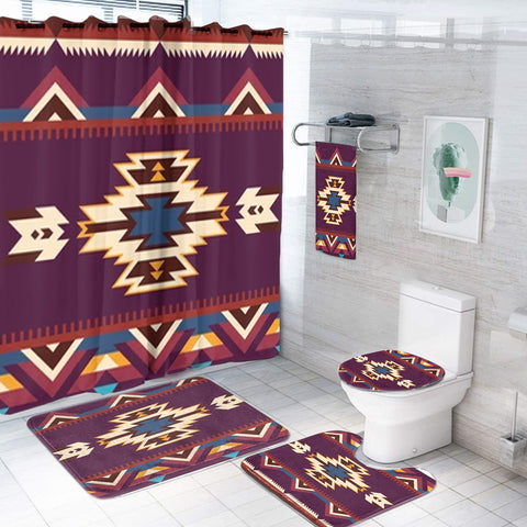Powwow StoreGBNAT00736 Pattern Native American Bathroom Set