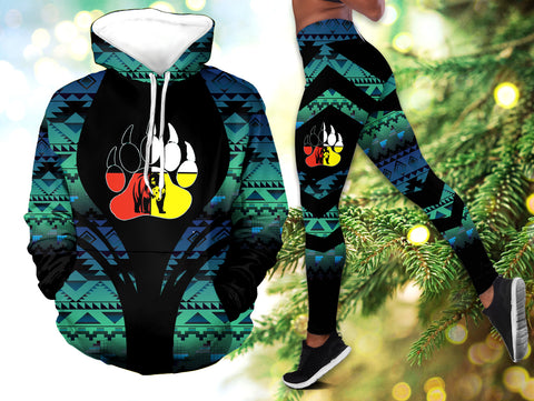 Powwow StoreHLS00125 Pattern Native 3D Hoodie Legging Set