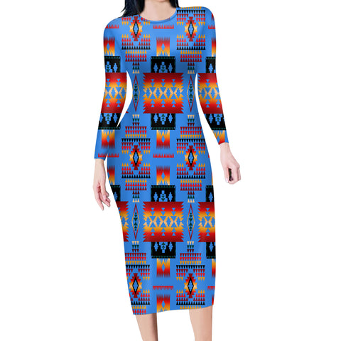 Powwow Store gb nat00046 13 navy tribes pattern native american body dress