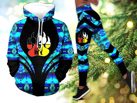 Powwow StoreHLS00126 Pattern Native 3D Hoodie Legging Set