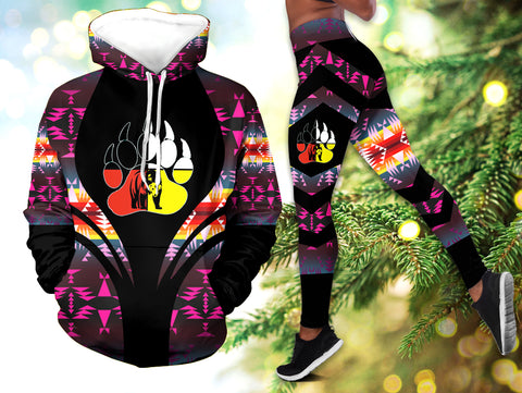Powwow StoreHLS00127 Pattern Native 3D Hoodie Legging Set