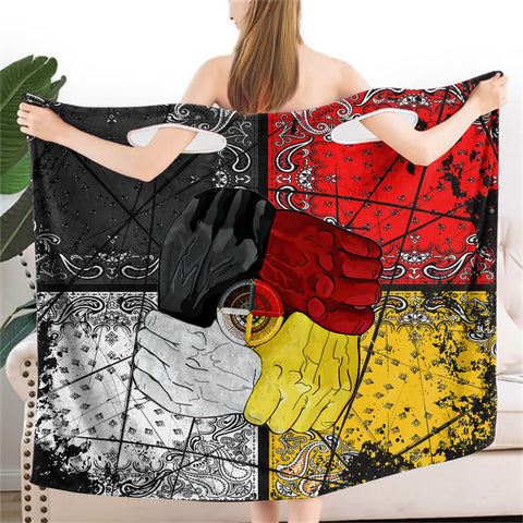 Powwow StoreGBNAT0062703 Wearable Bathrobe Bath Wrap Towel