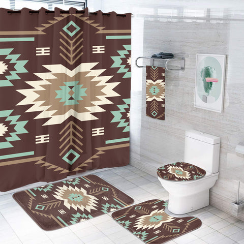 Powwow StoreGBNAT00737 Pattern Native American Bathroom Set