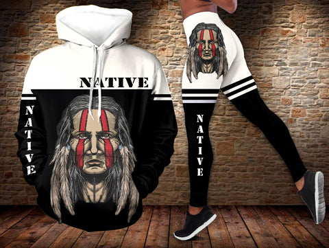 Powwow StoreHLS00130 Pattern Native 3D Hoodie Legging Set