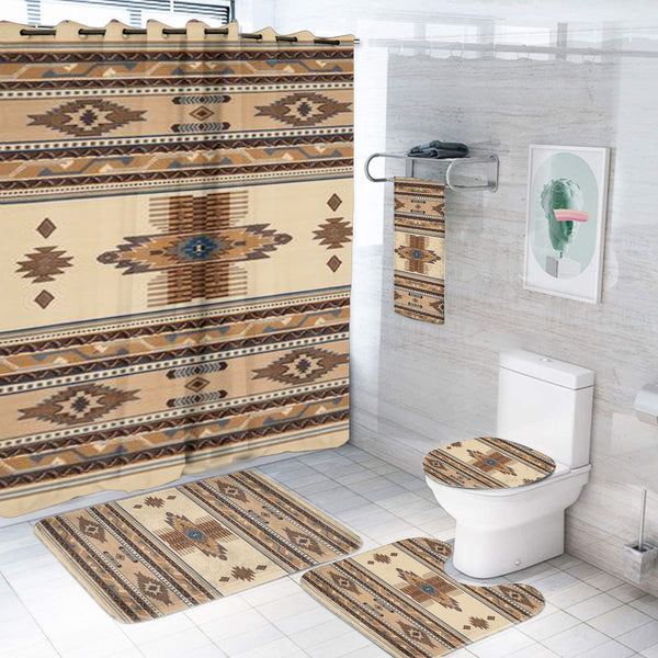 BS00060 Pattern Native American Bathroom Set Powwow Store