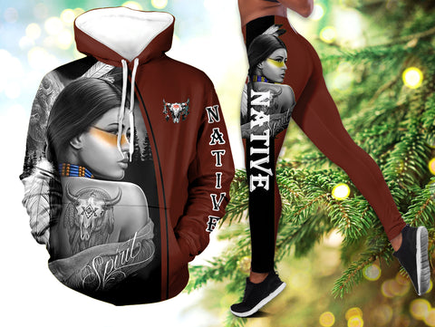 Powwow StoreHLS00279 Pattern Native 3D Hoodie Legging Set
