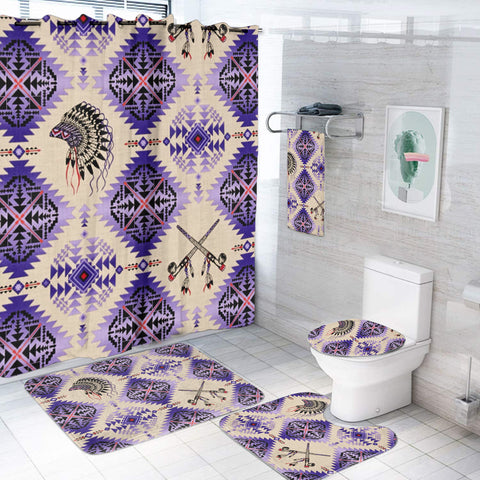 Powwow StoreGBNAT00744 Pattern Native American Bathroom Set