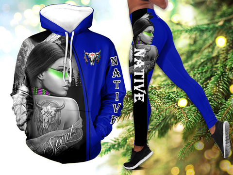 Powwow StoreHLS00278 Pattern Native 3D Hoodie Legging Set