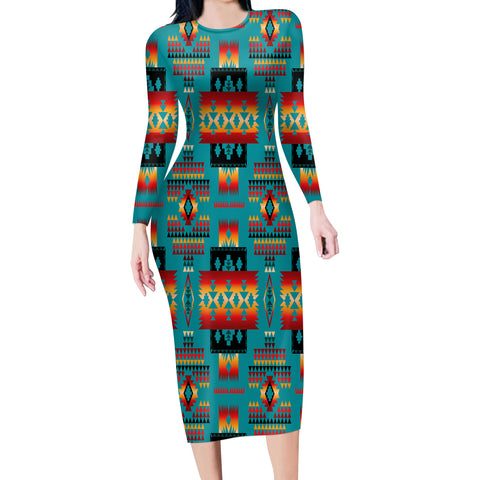 Powwow Store gb nat00046 01 blue native tribes pattern native american body dress
