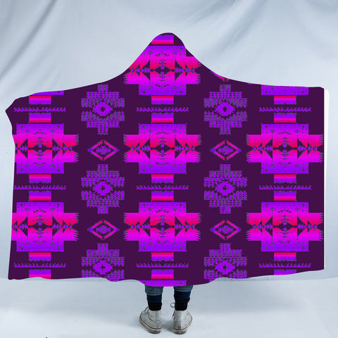 Powwow StoreGBNAT0072015 Pattern Native American Design Hooded Blanket