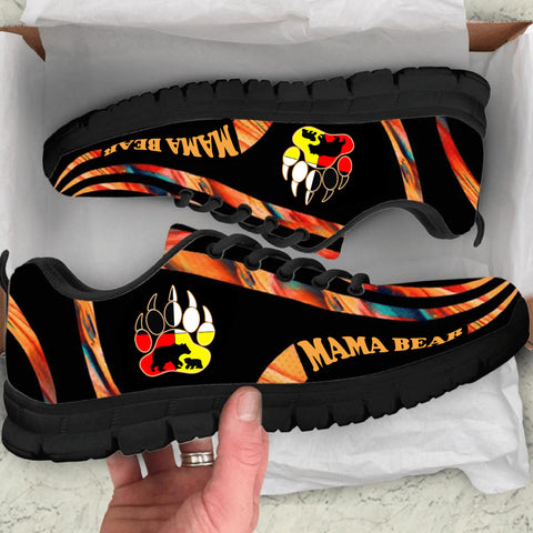 Powwow StoreSNK0018 Orange Pattern Mama Bear Native Sneaker