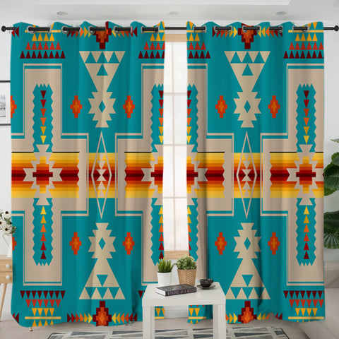 Powwow Store gb nat00062 05 turquoise design native living room curtain