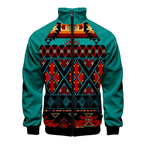 Powwow Store blue tribe pattern native american jacket