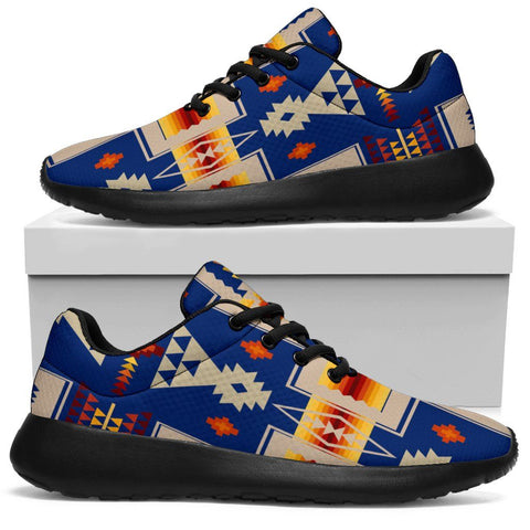 Powwow Store blue tribe border native american sport sneakers