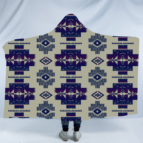 Powwow StoreGBNAT0072017 Pattern Native American Design Hooded Blanket