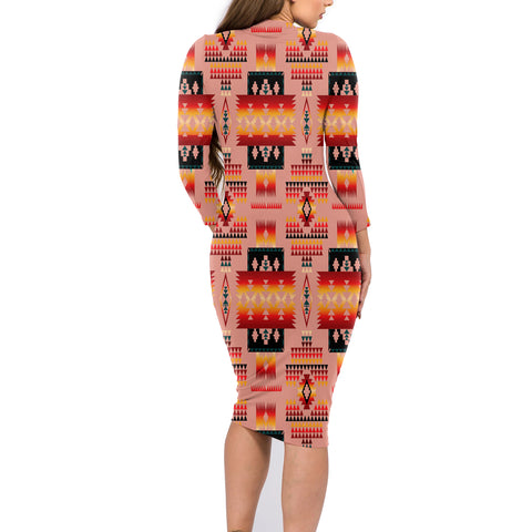 Powwow Store gb nat00046 16 tan tribe pattern native american body dress