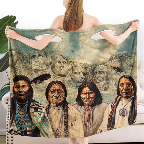 Powwow StoreGBNAT00198 Founding Fathers Women Wearable BathRobe