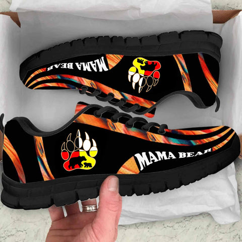Powwow StoreSNK0019 Orange Pattern Mama Bear Native Sneaker