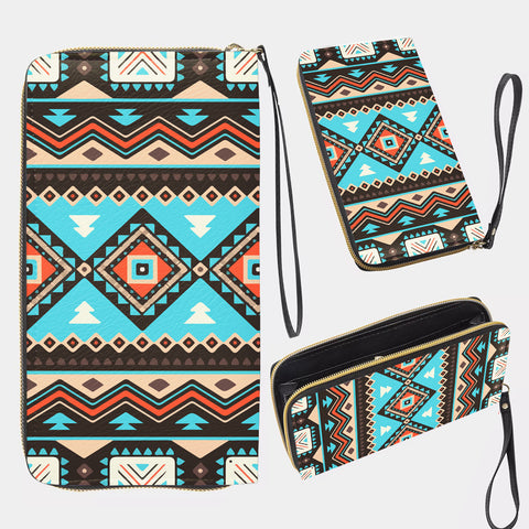 Powwow StoreGBNAT00319 Pattern Native Long Portable Wallet