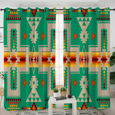 Powwow Store gb nat00062 06 green design native living room curtain