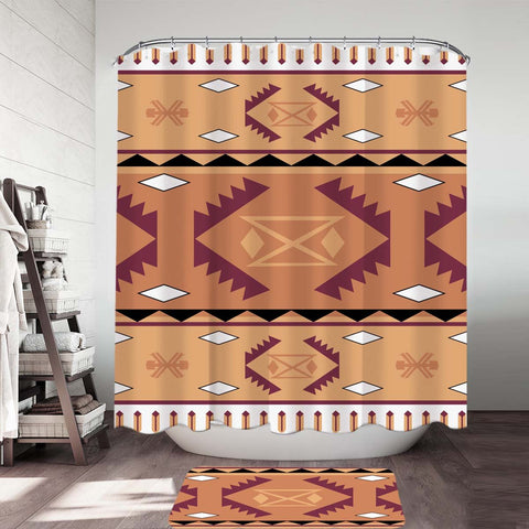 Tribe Pink Pattern Native American Shower Curtain - Powwow Store