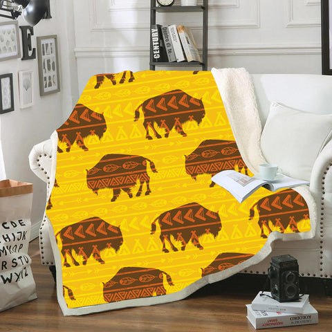 Powwow Store gb nat00587 vector bison yellow blanket