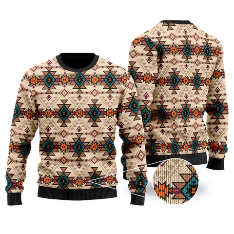 Powwow StoreGBNAT00622 Retro Color Tribals Sweater