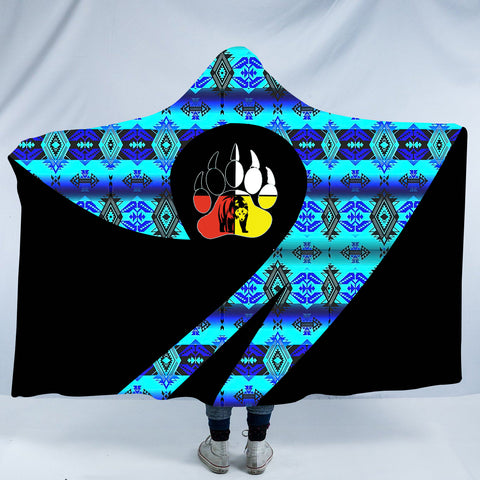 Powwow StoreHDB0093 Pattern Native American Design Hooded Blanket