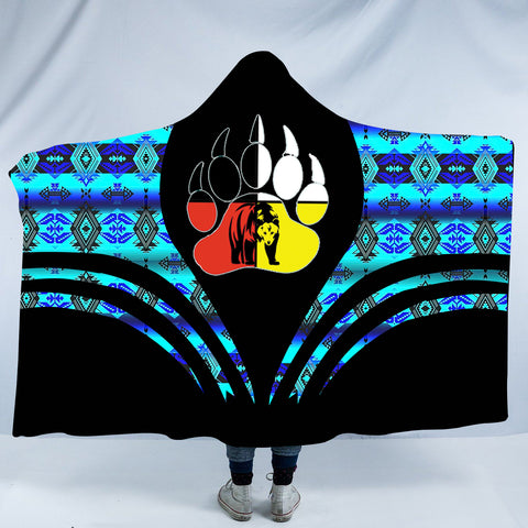 Powwow StoreHDB0092 Pattern Native American Design Hooded Blanket
