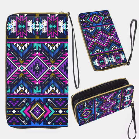 Powwow StoreGBNAT00380 Pattern Native Long Portable Wallet