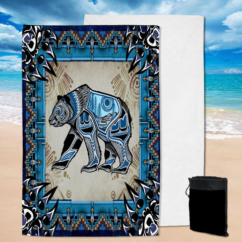 Powwow StoreGBNAT00632 Bear Symbol Native Pool Beach Towel