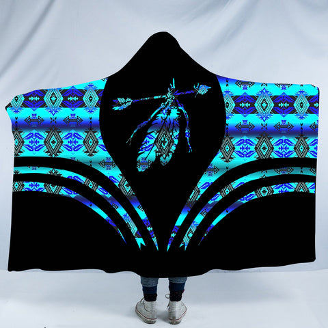 Powwow StoreHDB0091 Pattern Native American Design Hooded Blanket
