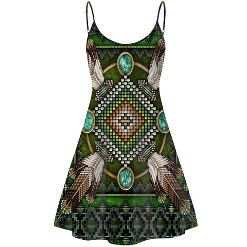 Powwow Store gb nat00023 01 naumaddic arts green native american strings dress