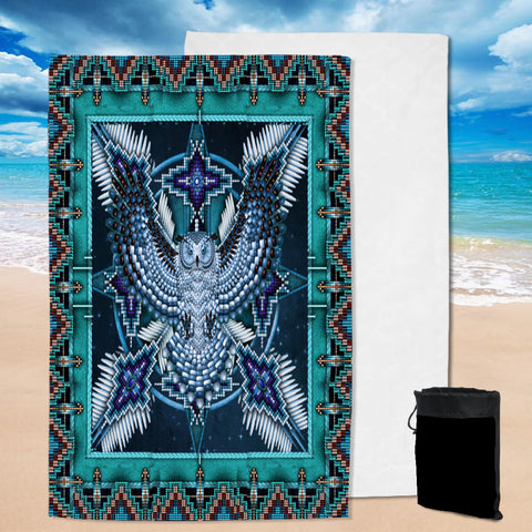 Powwow StorePBT0004 Blue Tribe Thunderbird Pool Beach Towel