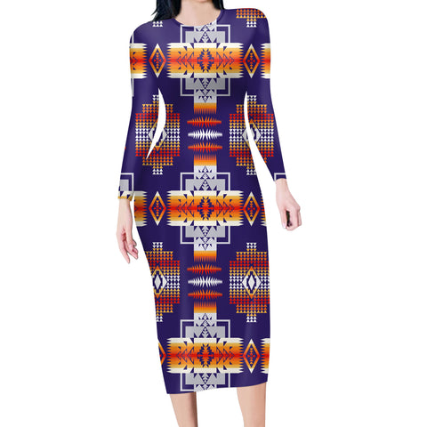 Powwow Store gb nat0004 purple pattern native american body dress