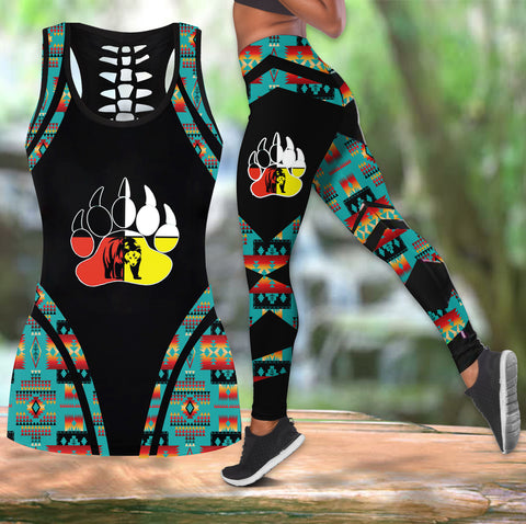 Powwow StoreCOMB2027 Pattern  Native Hollow Tank Top And Legging Sets