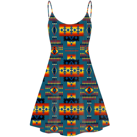 Powwow Store gb nat00046 21 blue native tribes pattern native american strings dress 1