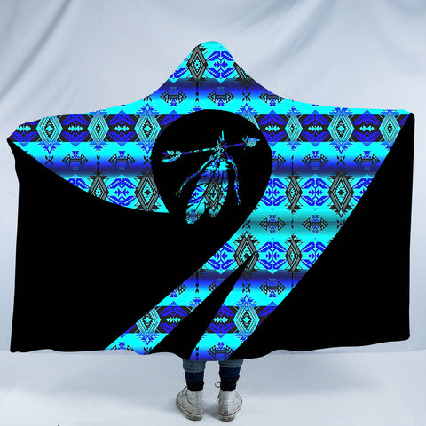 Powwow StoreHDB0090 Pattern Native American Design Hooded Blanket
