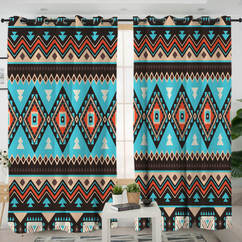 Powwow Store gb nat00319 tribal line shapes ethnic pattern living room curtain