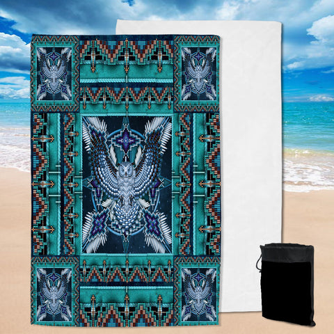 Powwow StorePBT0005 Blue Tribe Thunderbird Pool Beach Towel
